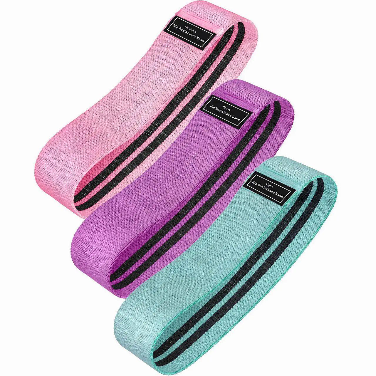 Набор тканевых фитнес-резинок Resistance Band 3 шт. Разноцветный