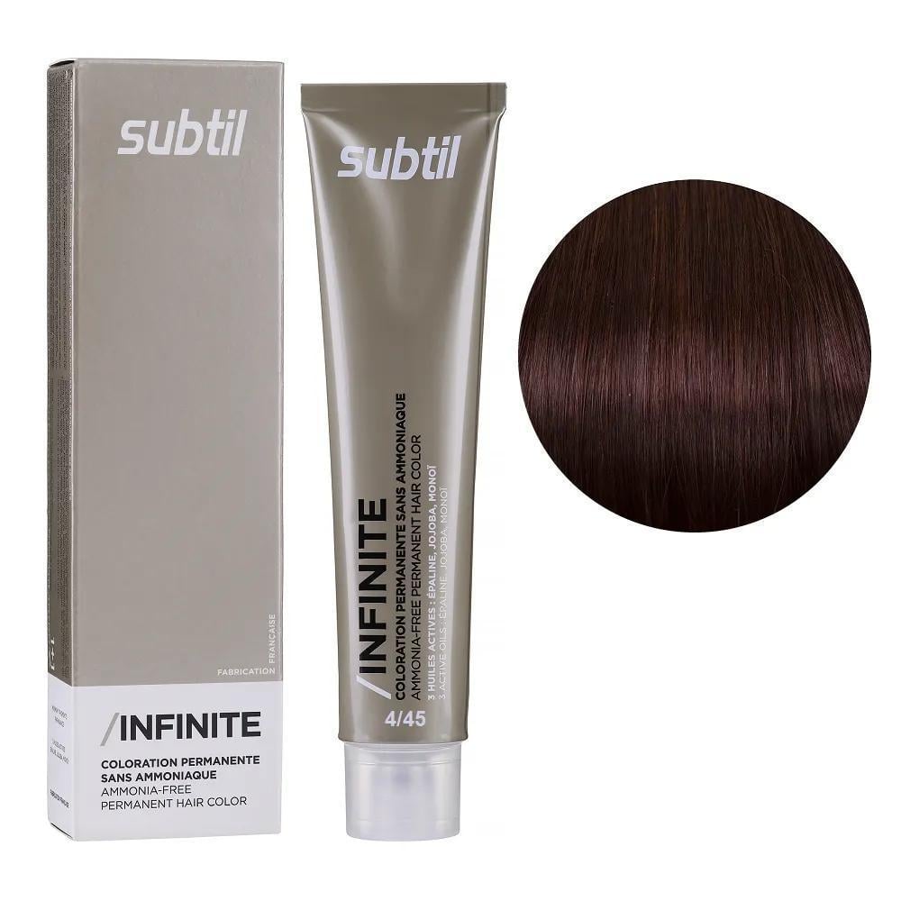 Крем-краска безаммиачная для волос Subtil Infinite Permanent Hair Color 4.45 Медно-красное коричневое дерево 60 мл