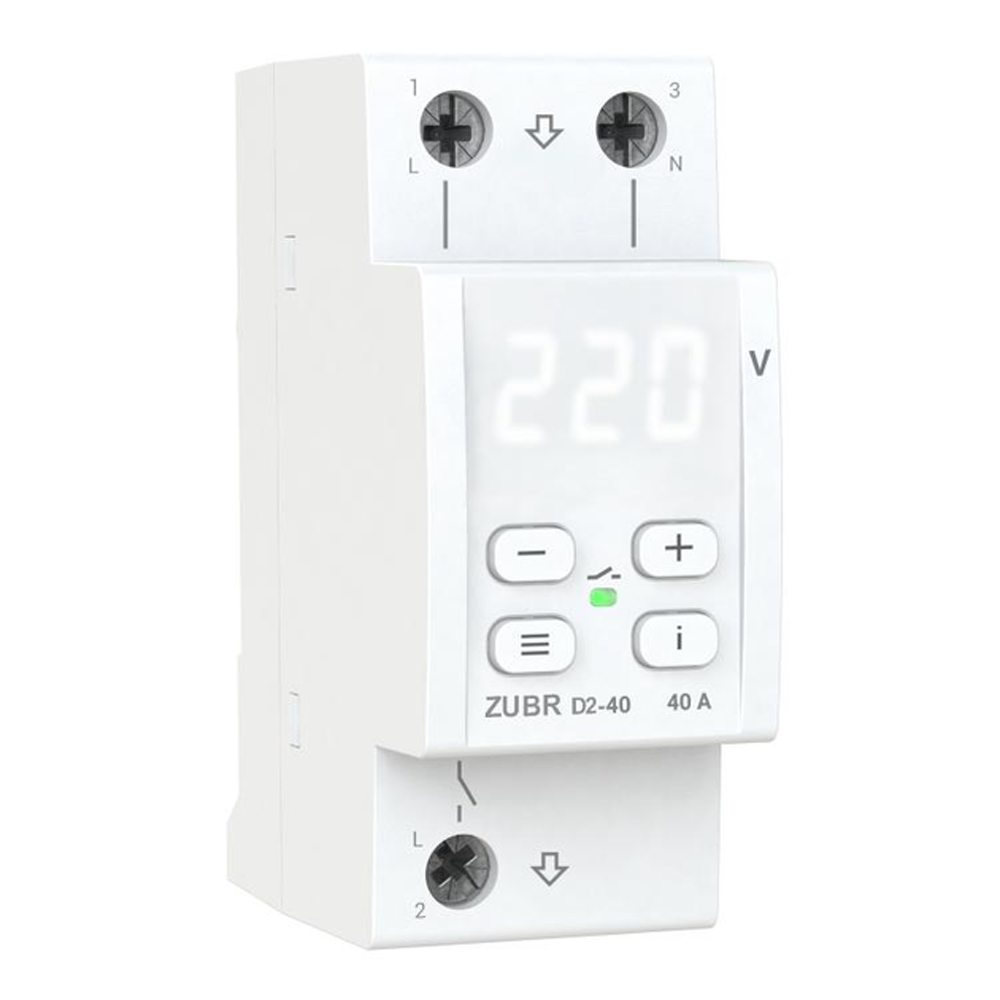 Реле напряжения с термозащитой ZUBR D2-40