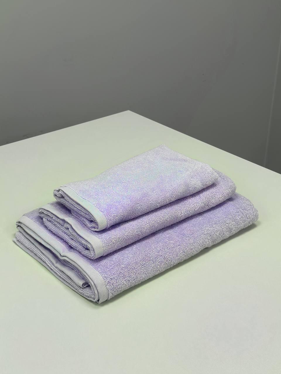 Комплект полотенец 400 г/м2 40х70/50х90/70х140 см Лиловый (14163883) - фото 3