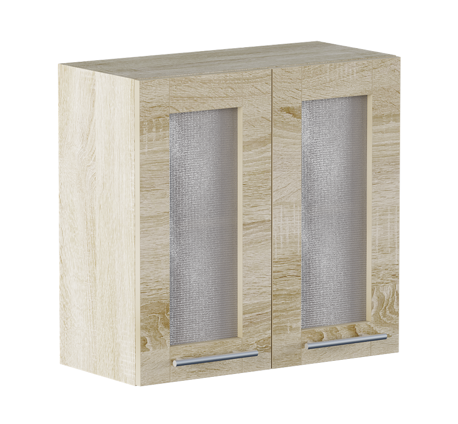Шкаф верхний Эверест Эко модуль Витрина 600 60х30х58 см Дуб Сонома (00545)