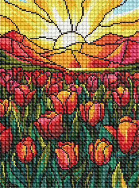 Алмазная мозаика Ideyka Поле тюльпанов 30x40 см (Id-AMO8066)