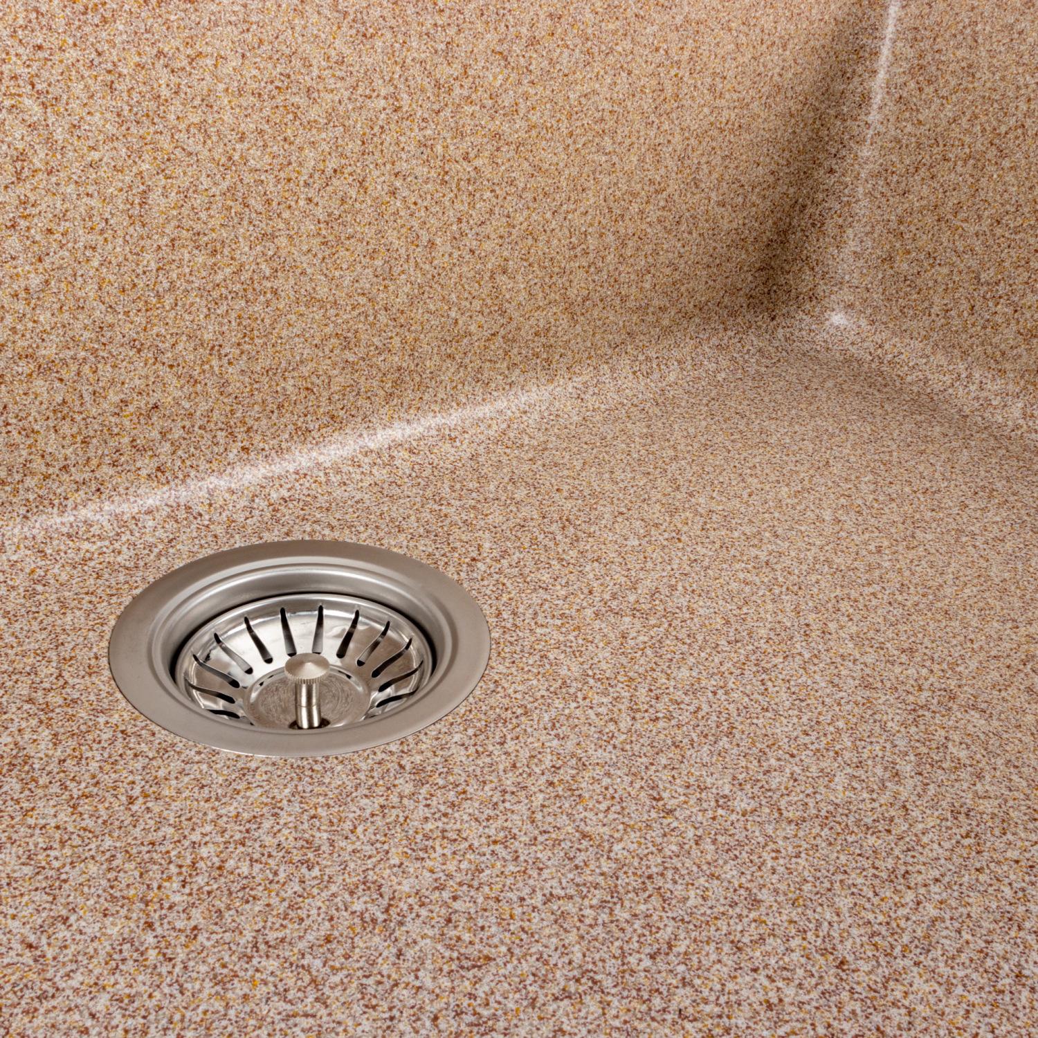 Мийка кухонна Platinum PLS-A39146 гранітна прямокутна 780x450 мм Бежевий (25961066) - фото 6