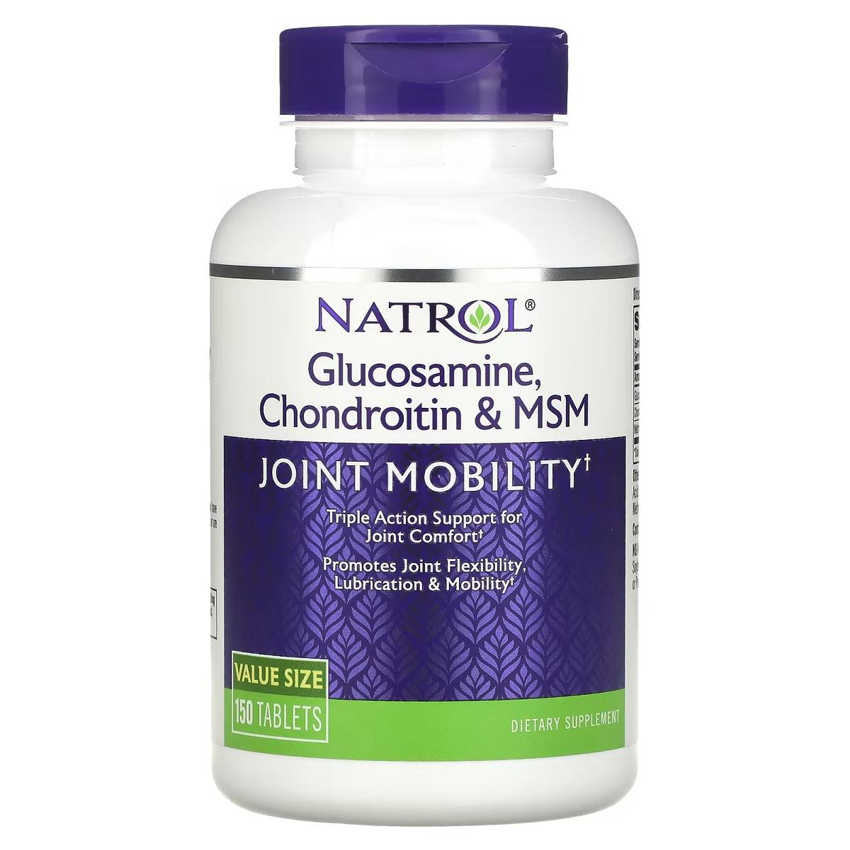 Глюкозамин-хондроитин и MSM Natrol Glucosamine Chondroitin & MSM 150 таблеток (91532)