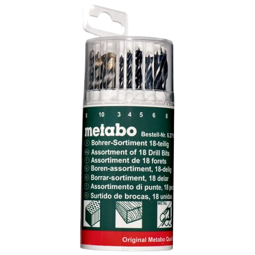 Набор сверл Metabo 18 предметов Ø 3/4/5/6/8/10 мм (627190000)