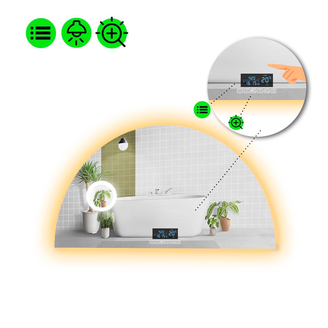 Зеркало с LED подсветкой Cerhio 2 с Smart-блоком 120x60 см (8995581)