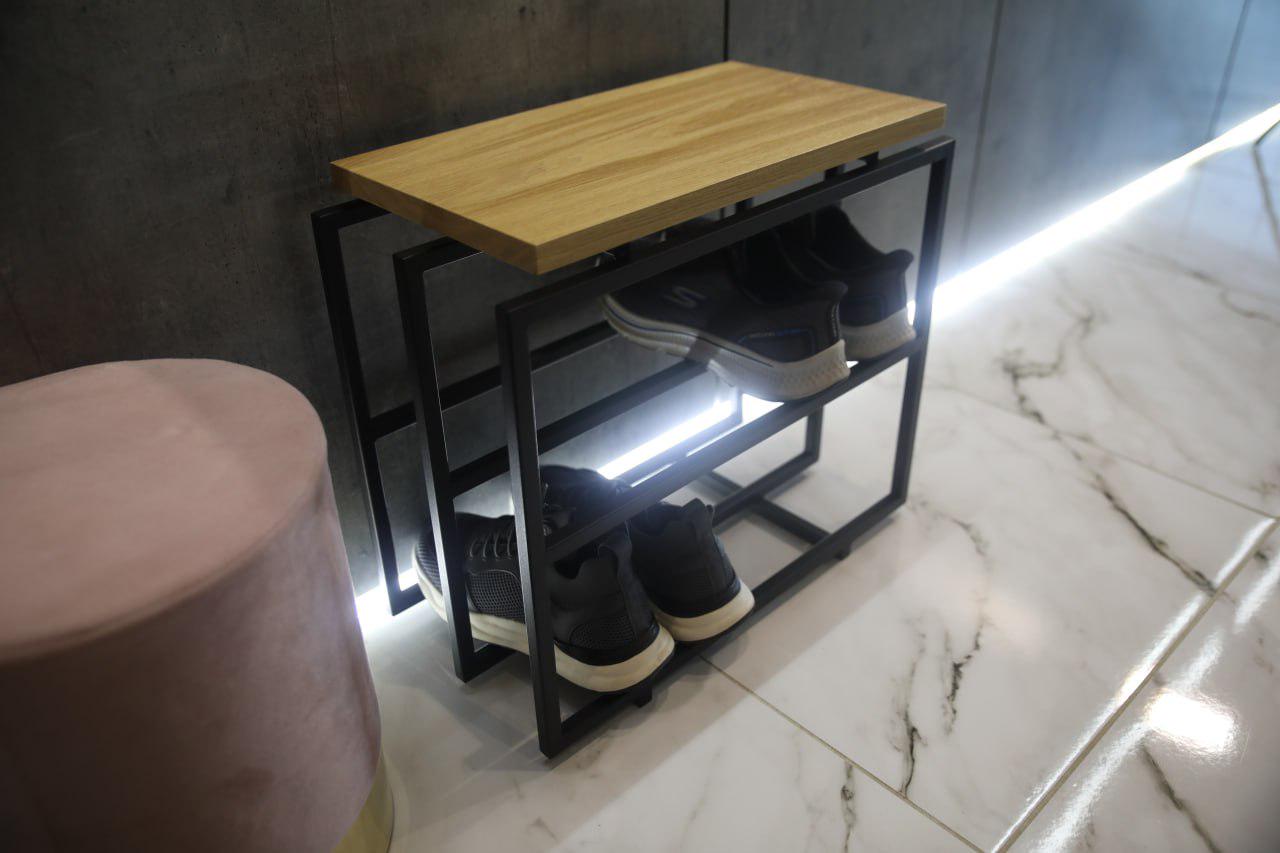 Банкетка для обуви Nova из дерева и металла Loft 40х25х45 см (ML-85.1) - фото 8 Банкетка для обуви Nova из дерева и металла Loft 40х25х45 см (ML-85.1) - фото 8