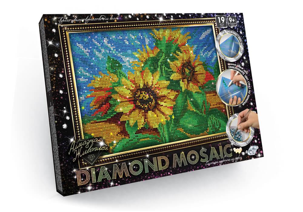Алмазная мозаика Danko Toys Diamond mosaic Цветы Подсолнухи 20х30 см (DM-02-02)