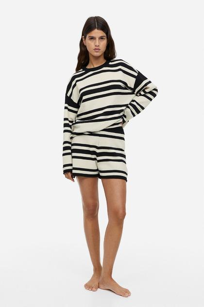 Шорты H&M в полоску XS Черно-белый (1164493П)