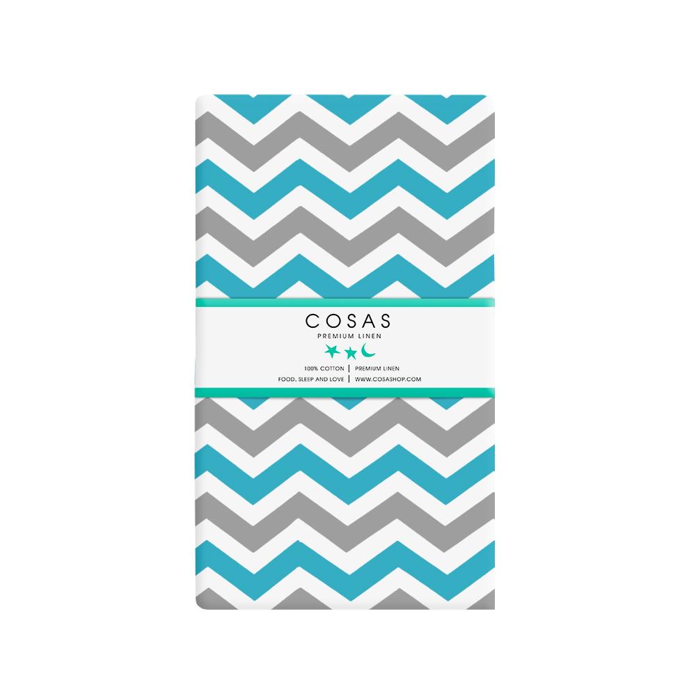 Набір простирадл Cosas Zigzag Blue Grey Star Grey 155х240 см 2 шт. (4822052024058) - фото 2 Набір простирадл Cosas Zigzag Blue Grey Star Grey 155х240 см 2 шт. (4822052024058) - фото 2