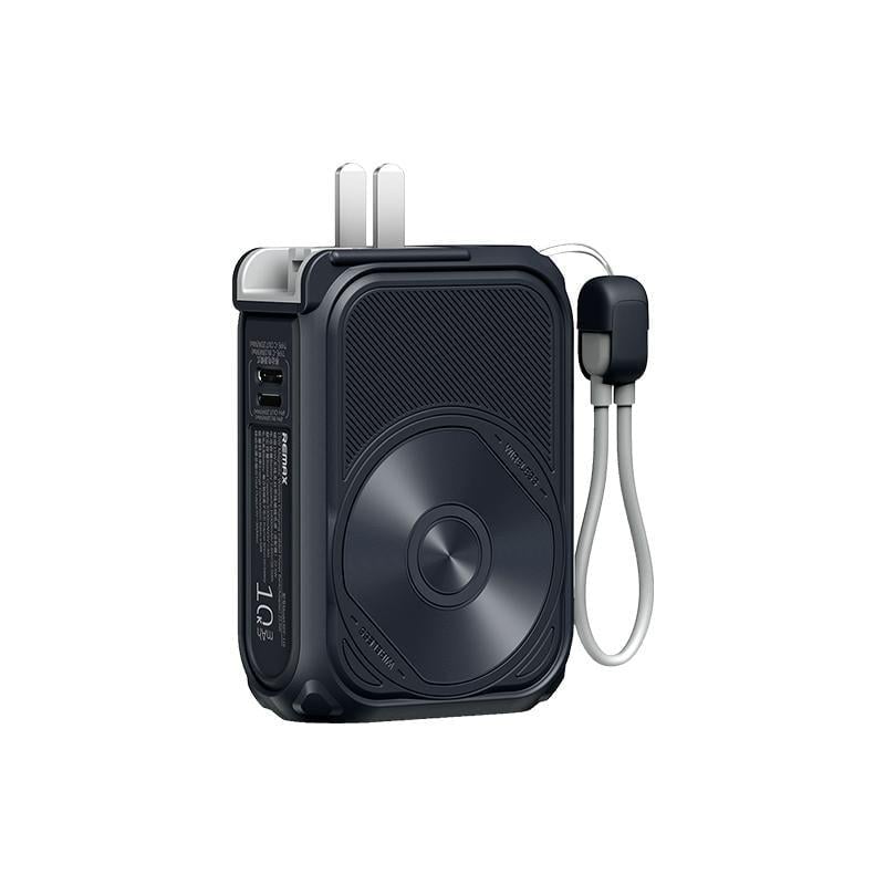 Повербанк-адаптер Remax RPP-116 10000 мАч с вилкой и кабелем 22,5 Вт USB-C/USB-A/Lightning/MagSafe PD+QC Черный (epic2322)