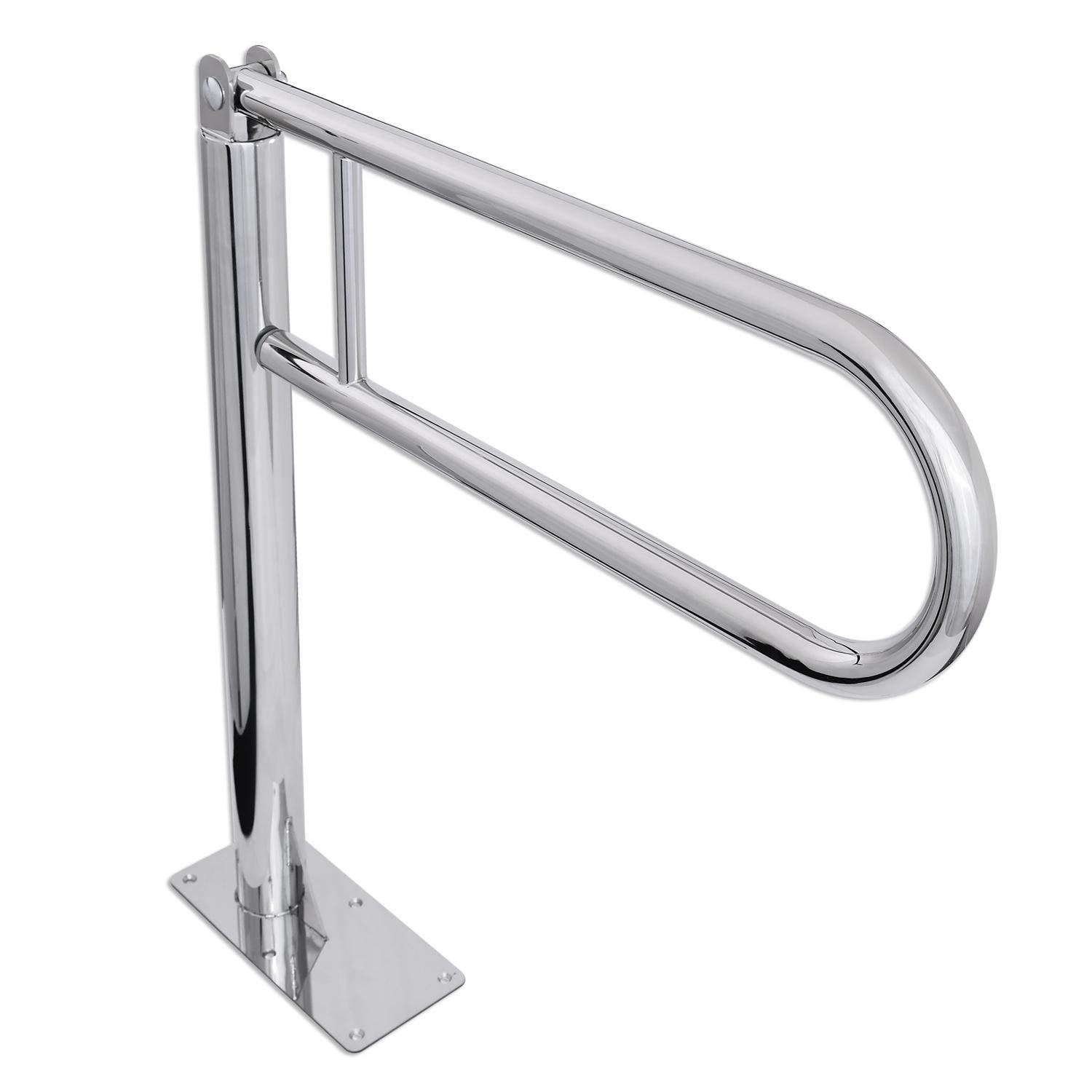 Поручень откидной для санузла Laris напольный из нержавеющей стали Хром (147-127-42002000)