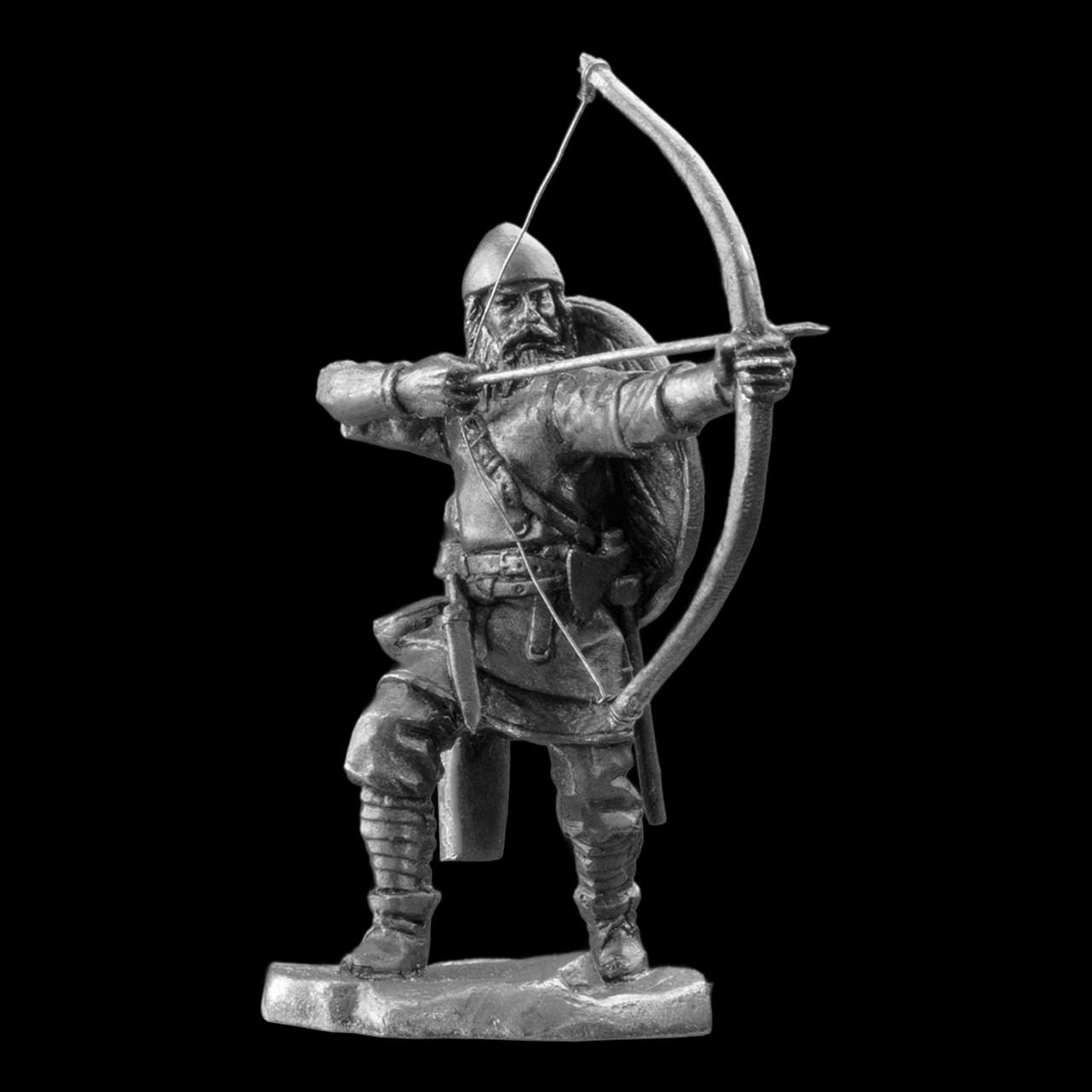 Статуэтка коллекционная Викинг с луком из металла и олова 6,5 см (42000069) - фото 4