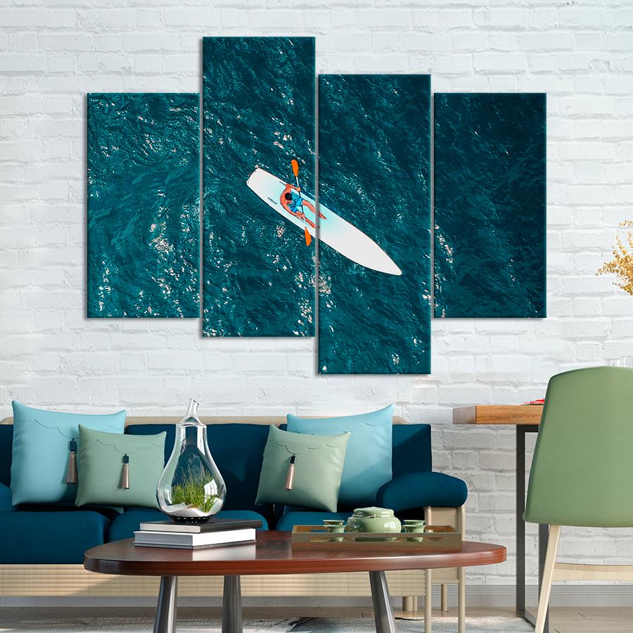 Картина спорт Парень на белом сап-борде 129x90 см (A1235-4)