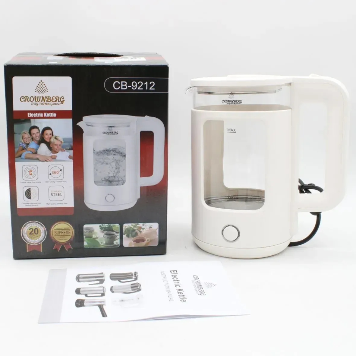 Электрический чайник 2 л 2200 Вт и база СВ 9212 Белый (23457901701) - фото 14