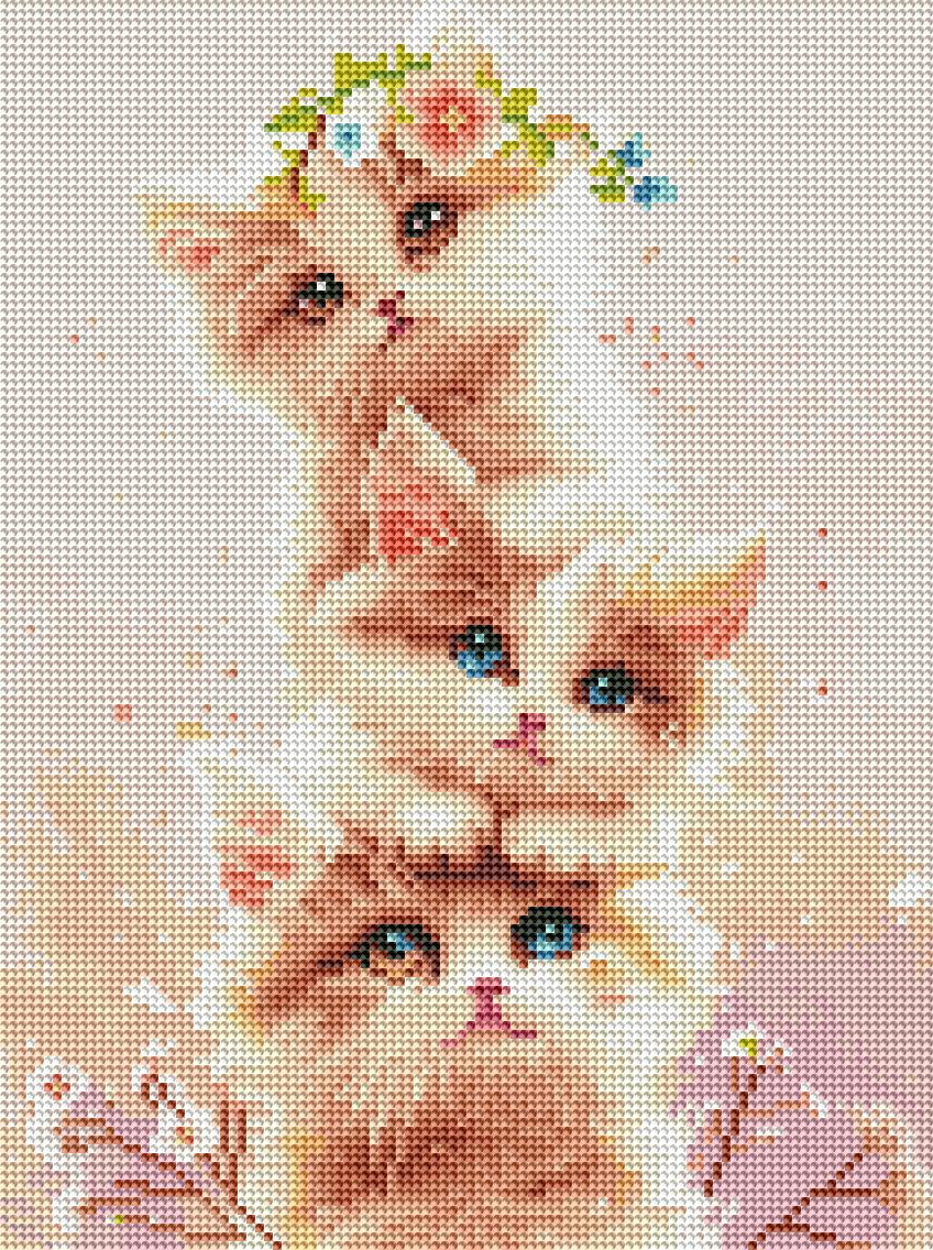 Алмазная мозаика Brushme Три котенка 30x40 см (RDBS7015)
