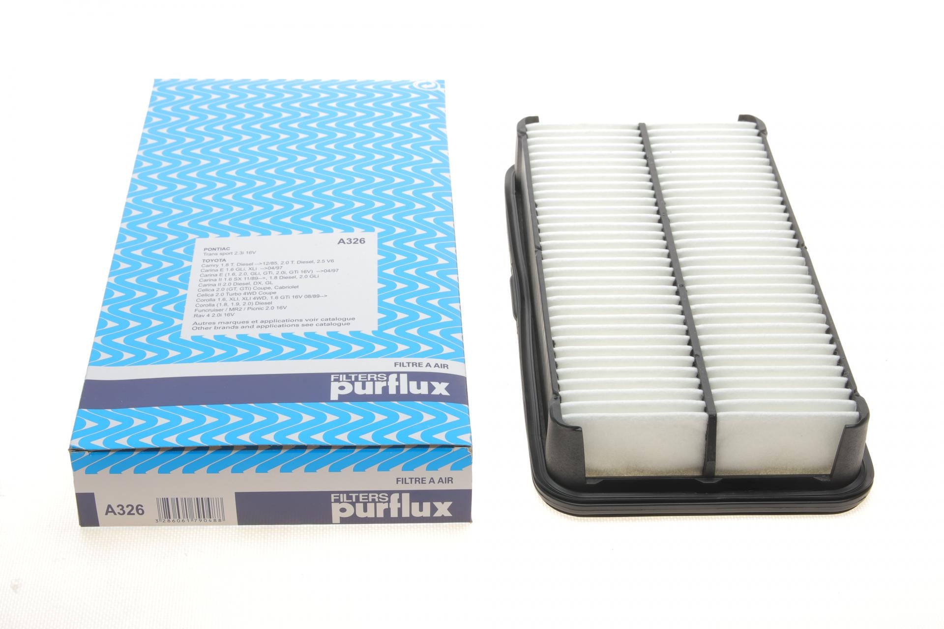Фильтр воздушный PURFLUX для Toyota Corolla/Camry/Carina 1,6i/1,8i/2,0GTi 86-01- (A326)