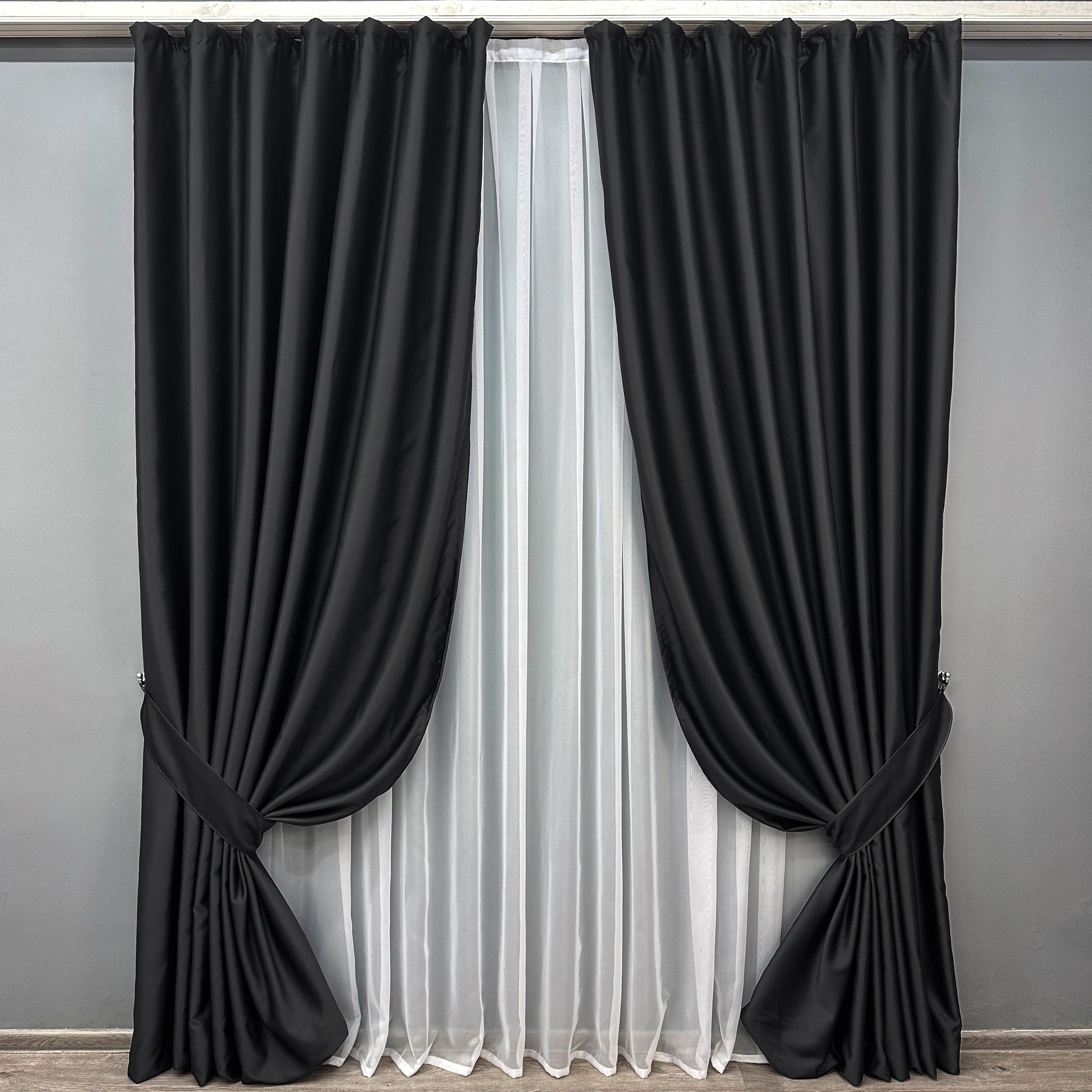 Комплект штор VR-Textil Midnight № 1165ш блэкаут 150х290 см 2 шт. Черный (30-978)