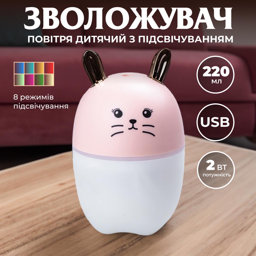 Зволожувач повітря MengChong H2O Humidifier міні зволожувач повітря Рожевий (3949) - фото 2