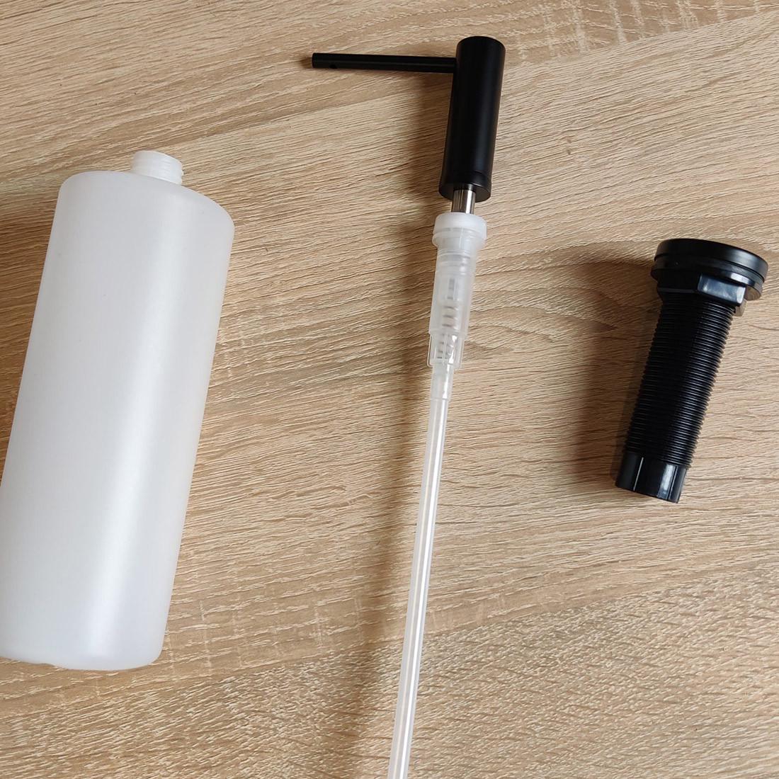 Дозатор для кухонної в мийки або стільниці Disfact DF-40 з нержавіючої сталі Чорний (2888) - фото 8