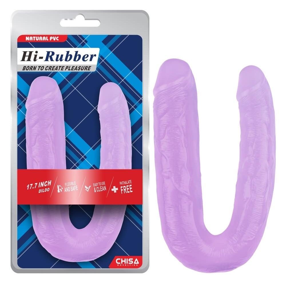Фаллоимитатор двухсторонний Chisa Hi-Rubber 45 см Фиолетовый (41321/CN-711941321)
