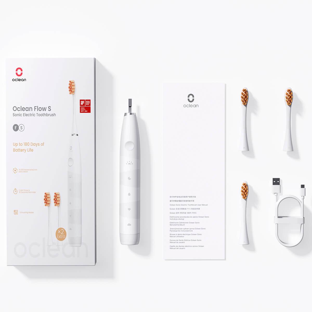 Електрична зубна щітка Oclean Flow S Sonic Electric Toothbrush White (00-00069532) - фото 2