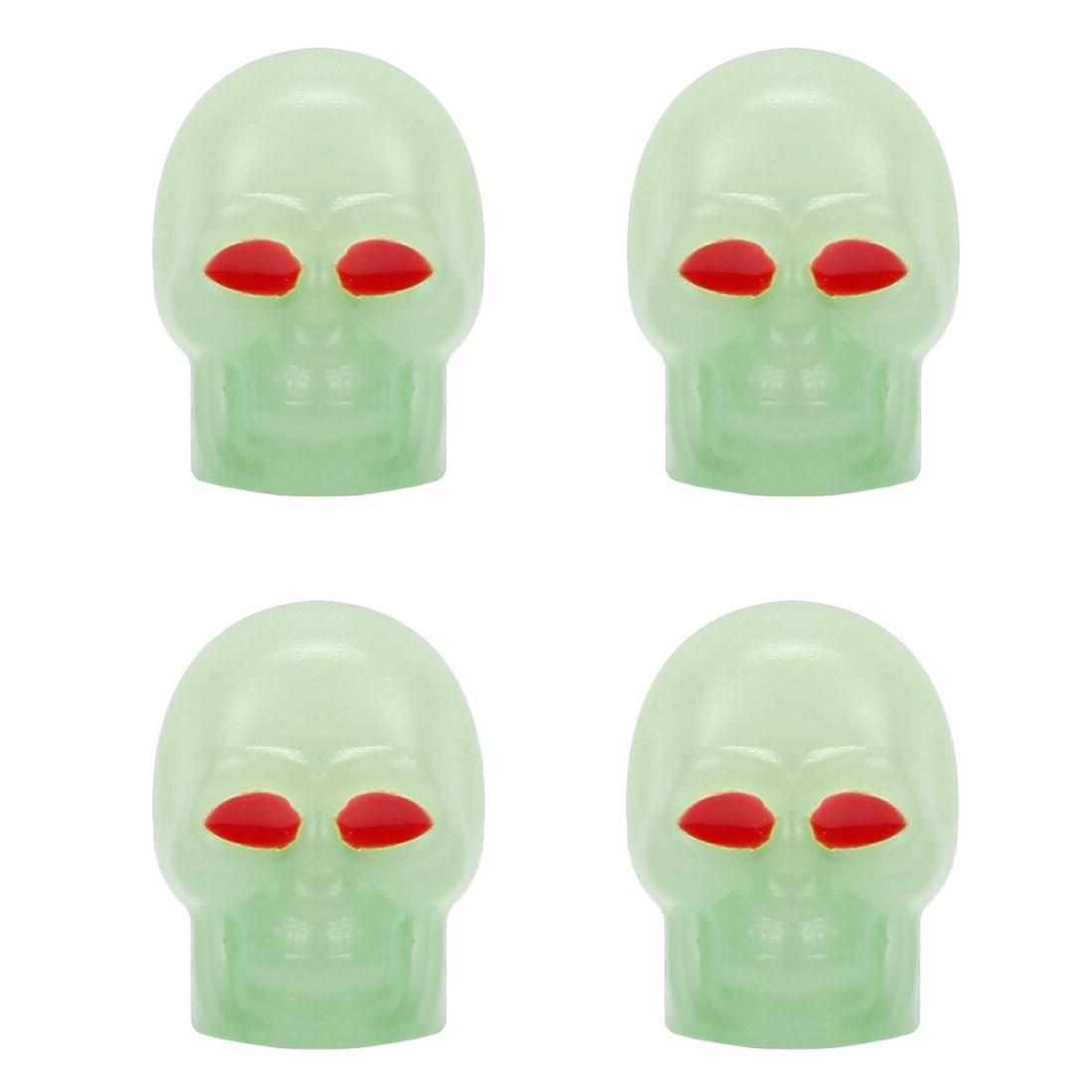 Набір ковпачків на ніпель SUNROZ Caps Neon Skull Череп 4 шт. Green (1733438498)