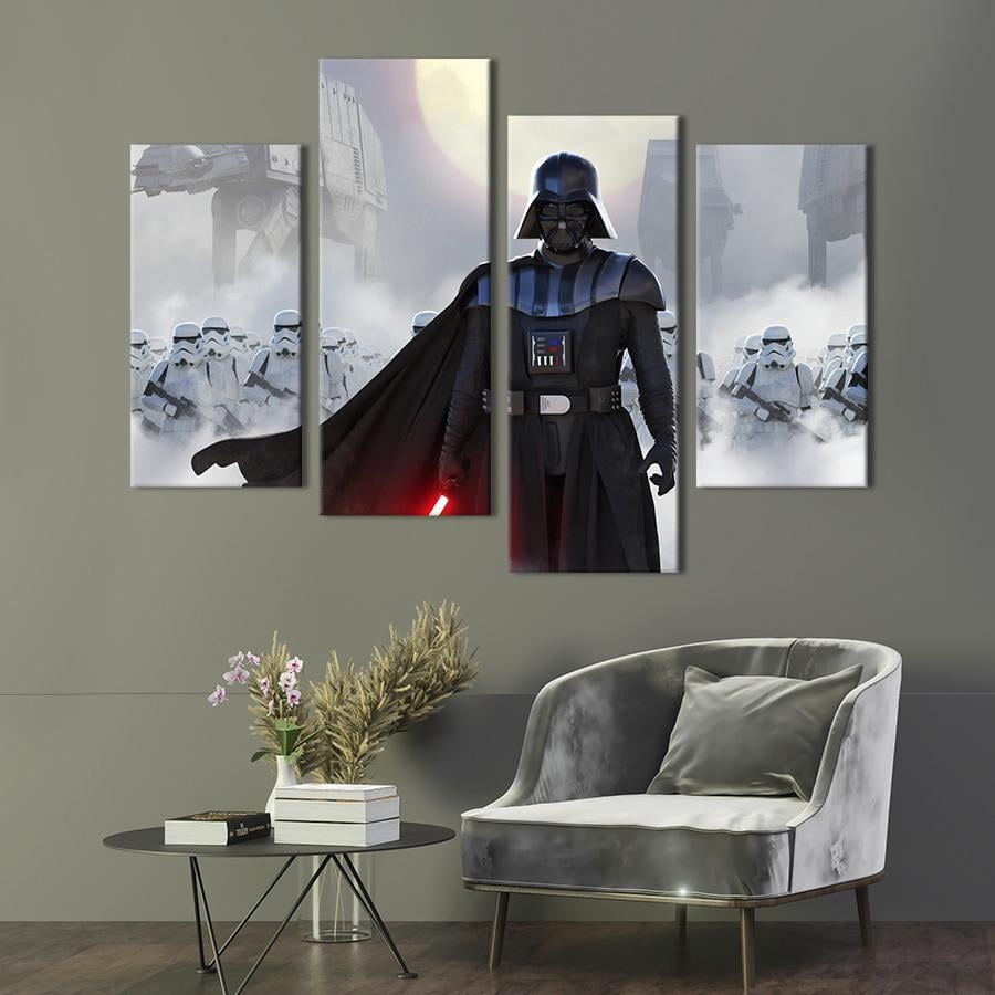 Картина модульная из 4 частей Дарт Вейдер и Штурмовой корпус XL 149x106 см (747-42)