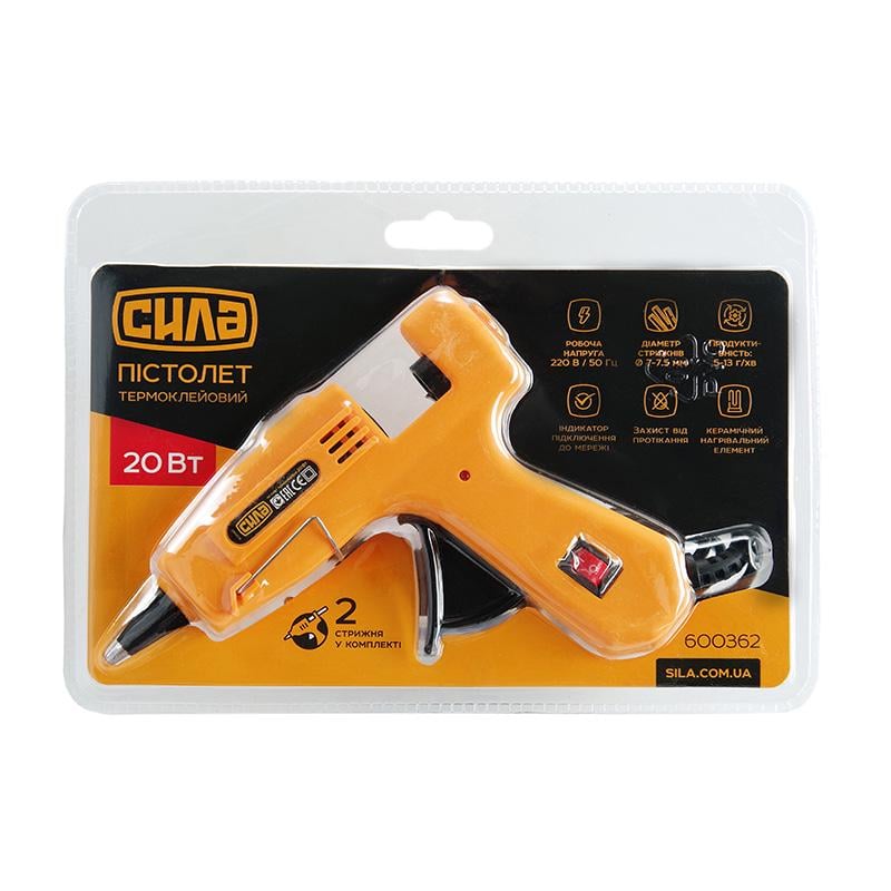 Пистолет термоклеевой Сила Ø7-7,5 мм 20 Вт (600362) - фото 5 Пистолет термоклеевой Сила Ø7-7,5 мм 20 Вт (600362) - фото 5