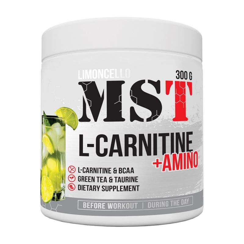 L-карнитин тартрат с BCAA и таурином MST L-Carnitine+Amino 300 г Лимончело