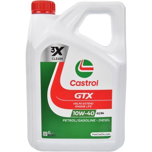 Моторное масло Castrol GTX Ultraclean A3/B4 SP 10W-40 4 л (15A4E0)