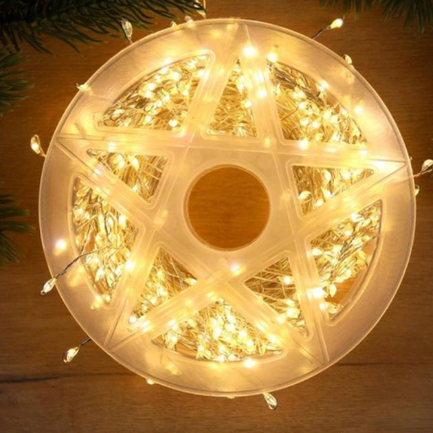 Гирлянда Роса Хвойная лапа с белой проволокой 50 м 1500 LED от розетки 8 режимов Теплый белый Гирлянда Роса Хвойная лапа с белой проволокой 50 м 1500 LED от розетки 8 режимов Теплый белый