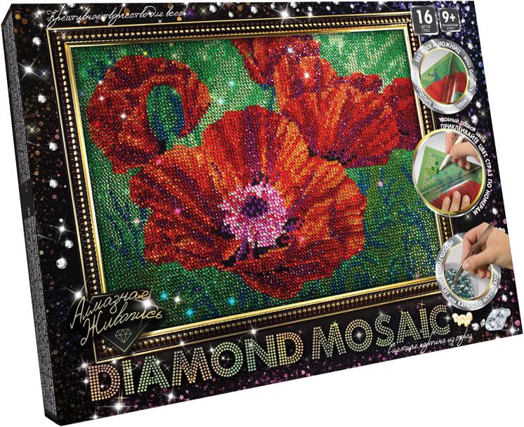 Алмазная мозаика Маки в букете на подрамнике 30x20 см (27720)
