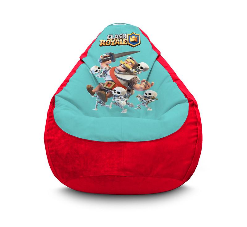 Кресло мешок iPuff Clash Royale Knight Флок XL 80x110 см Красный