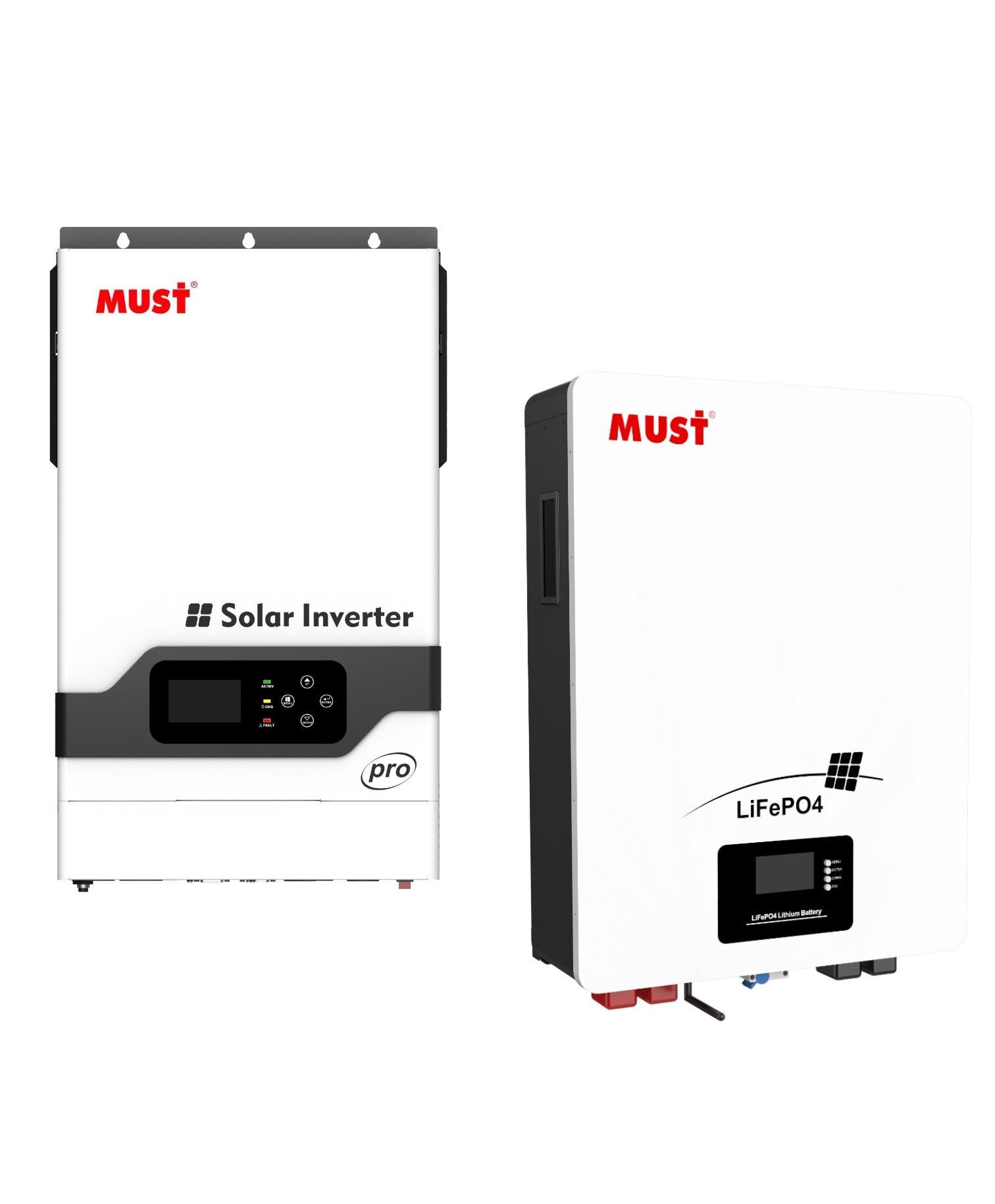 Комплект резервного живлення Інвертор гібридний Must PH18-5248 PRO з акумуляторною батареєю Must LP16-48100 (23790968)