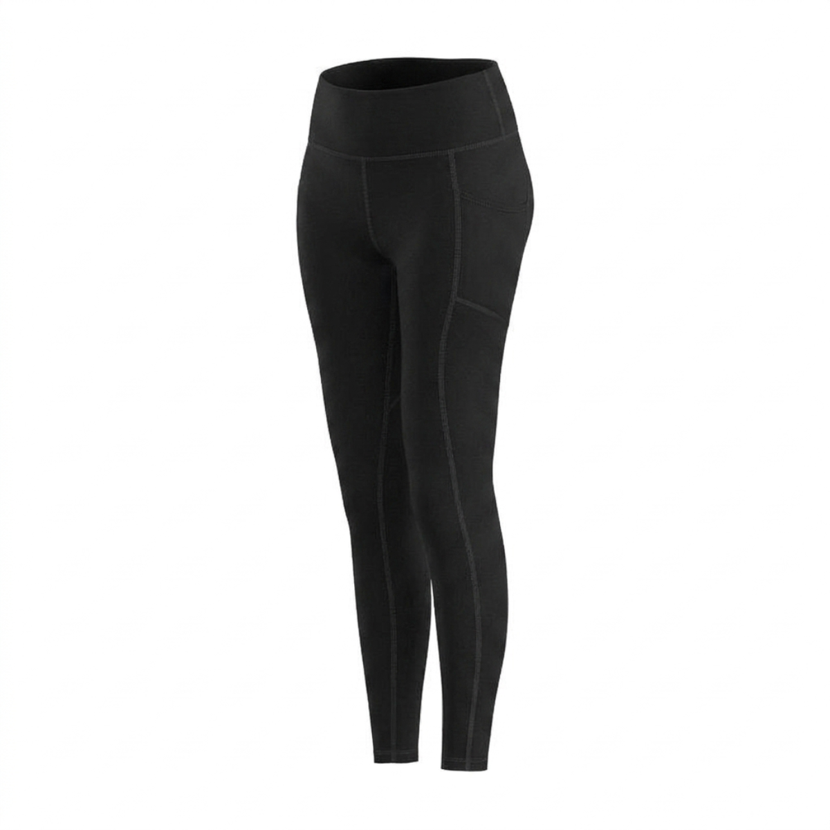 Леггинсы с высокой талией и карманами FitnessTights L-XL Черный (3354)