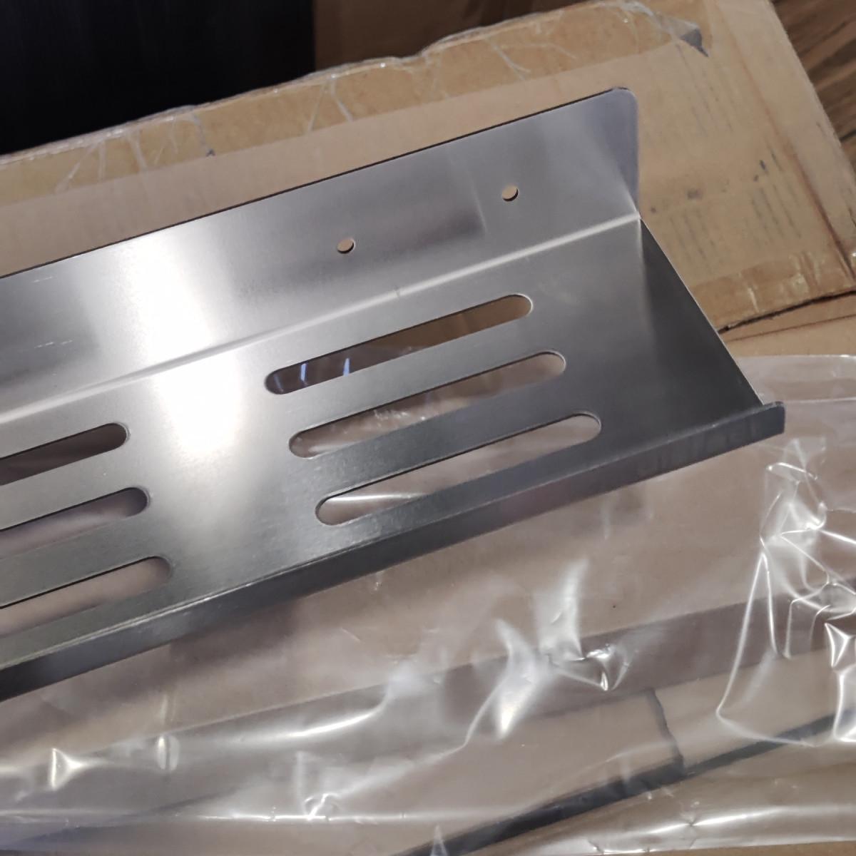 Поличка для ванной кімнати Disfact HL-65 L-форми довга пряма відкрита з товстої нержавіючої сталі 65 см Сріблястий матовий (3328) - фото 4