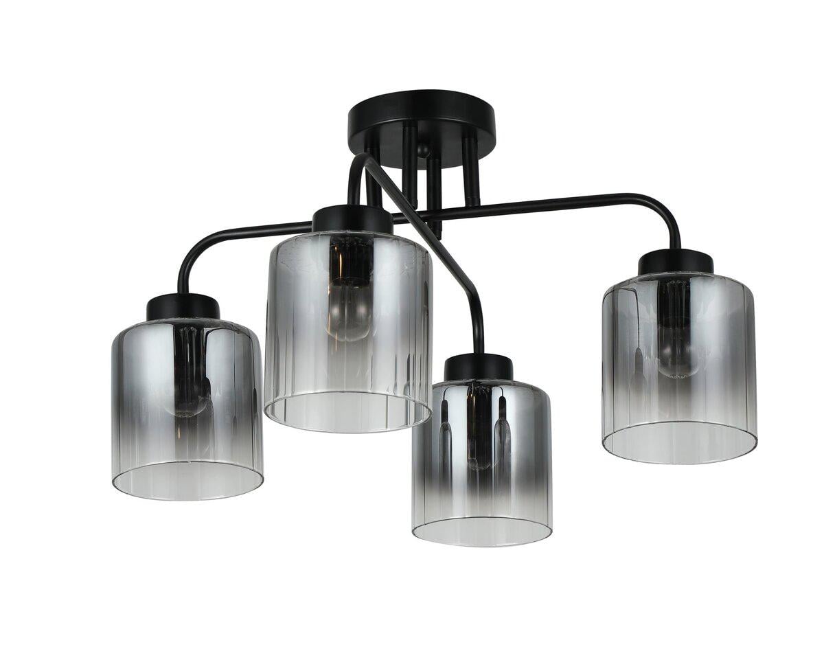 Люстра потолочная Light House SRS-20697/4 плафон дымчатый Черный