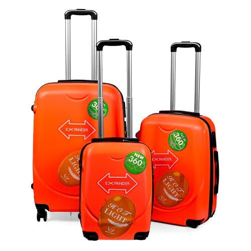 Чемоданы пластик 18/22/26" 3 шт. со съемными колесами (LU000752)