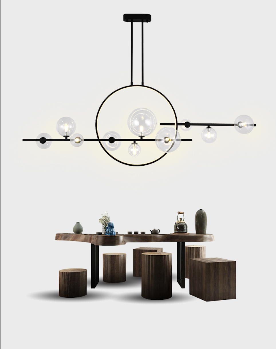 Серия люстр MODO BUBBLES BLACK DOUBLE LONG (050171/1400 bk)