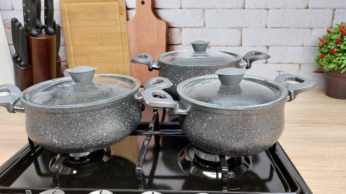 Набор посуды OMS Collection 3027 Grey - фото 6 Набор посуды OMS Collection 3027 Grey - фото 6