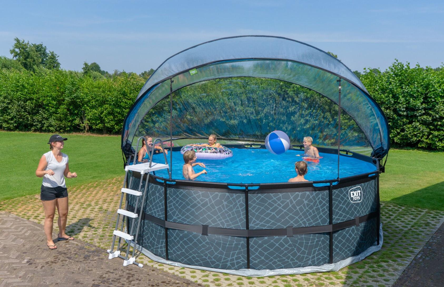 Бассейн с куполом Exit Toys 488х122 см песочный фильтр Камень (1346758810) - фото 12 Бассейн с куполом Exit Toys 488х122 см песочный фильтр Камень (1346758810) - фото 12