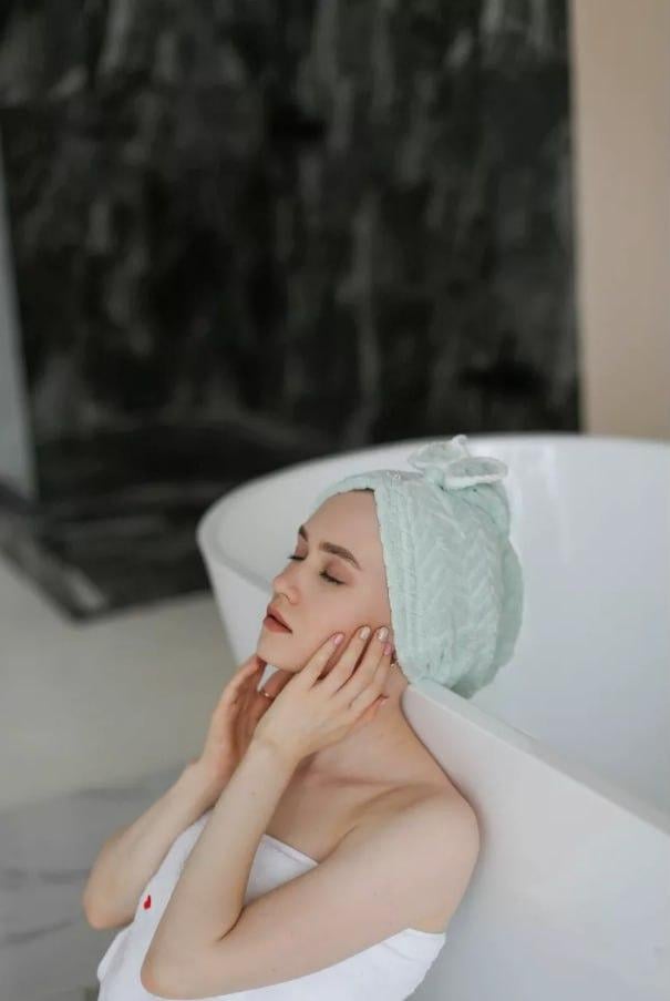 Полотенце-шапка для волос из микрофибры Мятный (2256728428) - фото 3