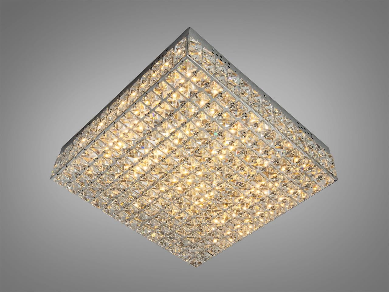 Люстра постельное LED Diasha 7733/500x500CH хрустальная 82W с пультом Хром (3056264373)