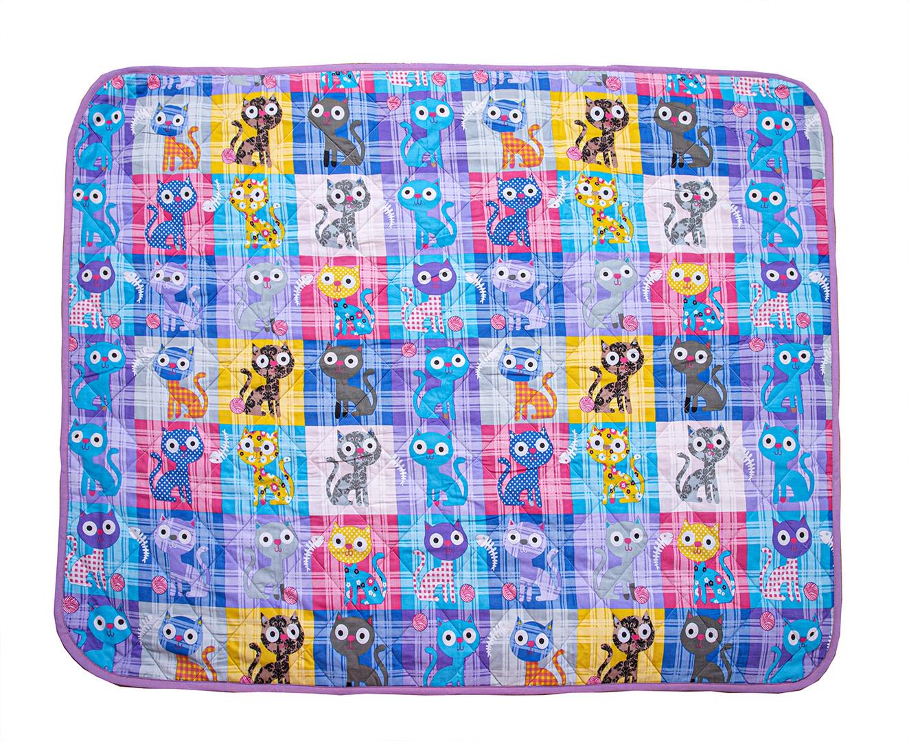 Покрывало детское стеганное Милые котики Zastelli 110х140 см Разноцветное (17441)