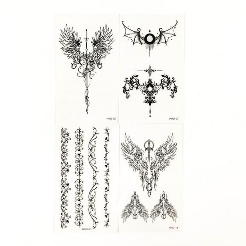 Набір тату тимчасових Готика 4 шт. 9,5х5,5 см Чорний (black-tattoo-mini-set-gotic) Набір тату тимчасових Готика 4 шт. 9,5х5,5 см Чорний (black-tattoo-mini-set-gotic)