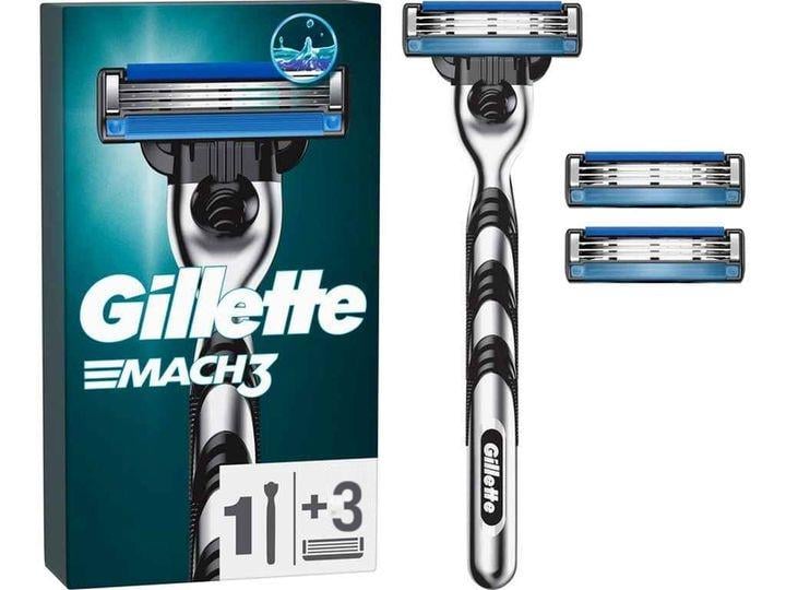 Станок для бритья мужской GILLETTE Mach3 и 3 картриджа Станок для бритья мужской GILLETTE Mach3 и 3 картриджа