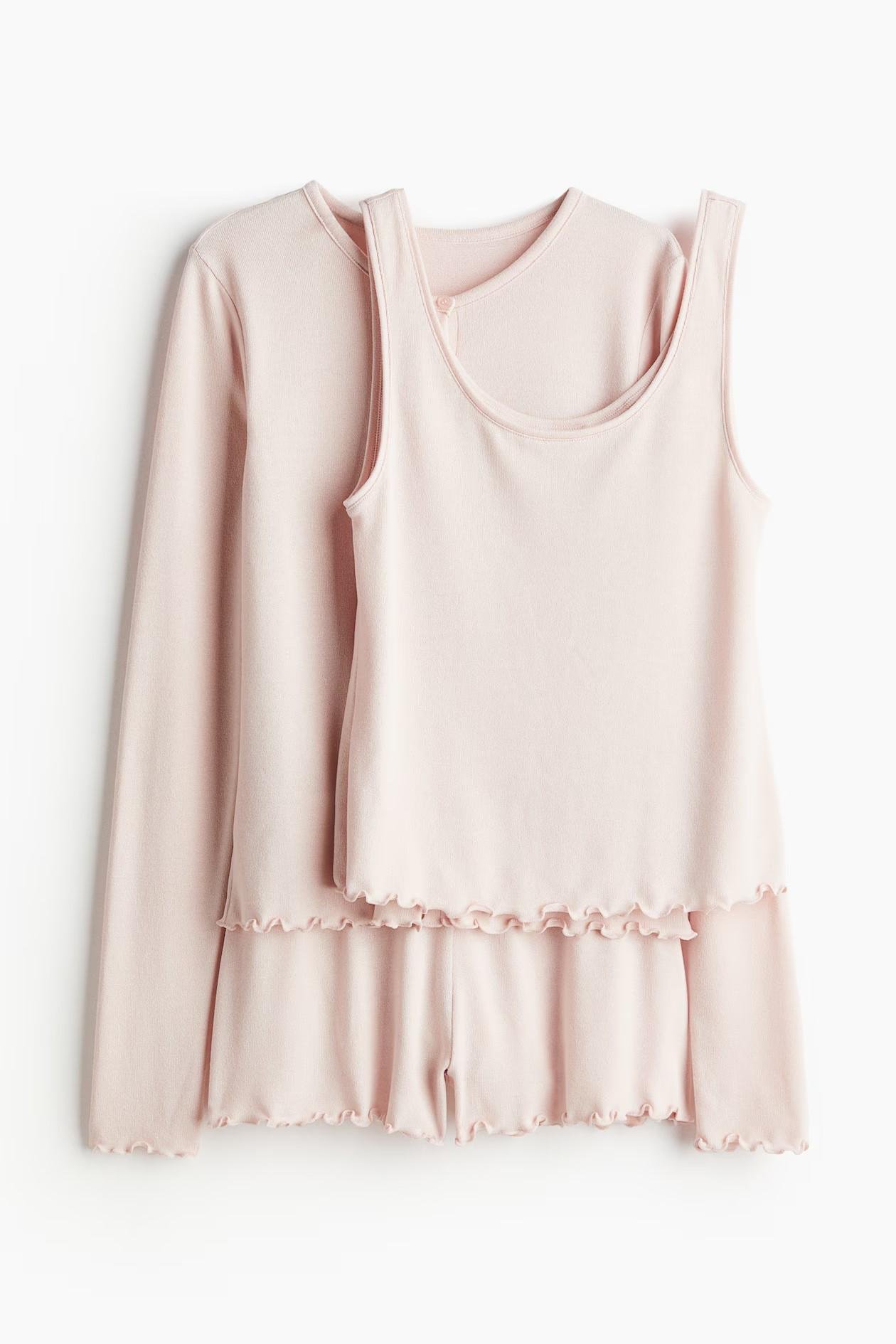 Пижамный комплект H&M М Пудрово-розовый (29835526)