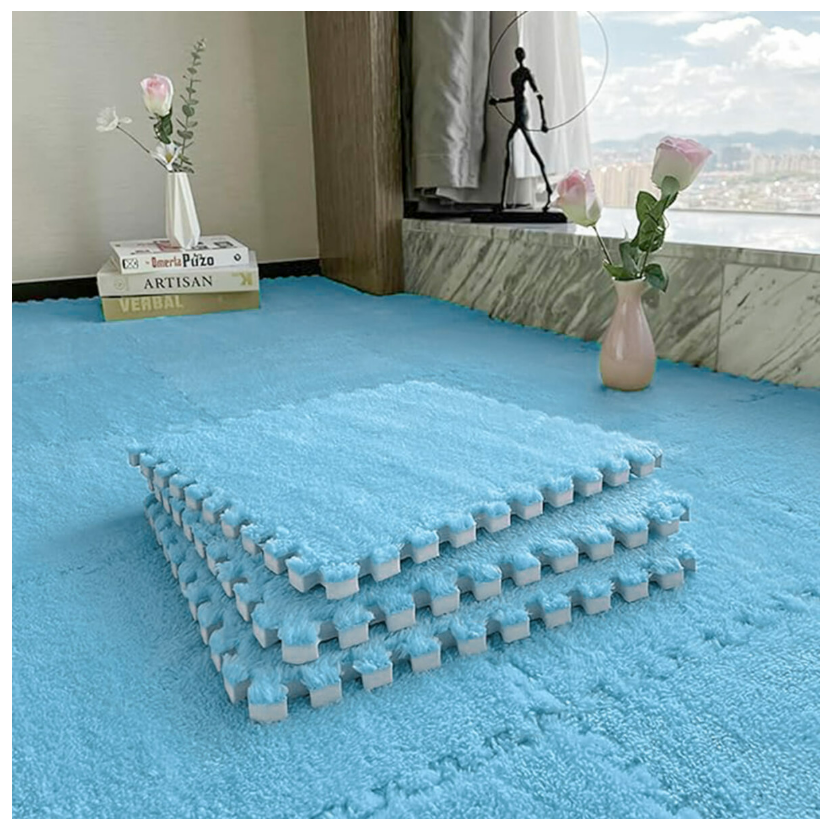 Пол-пазл плюшевый 30х30х1 см Голубой (SW-00002090)