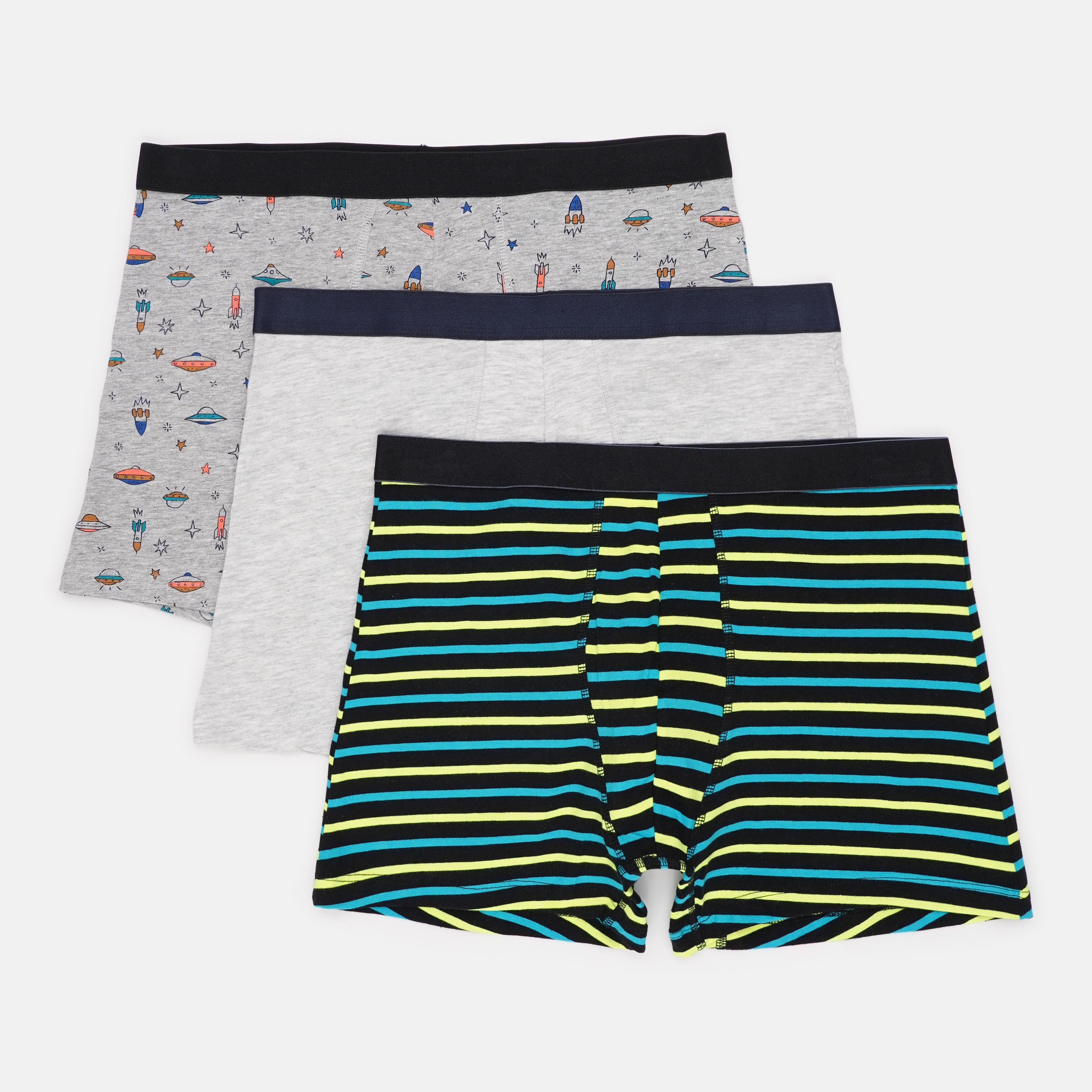 Труси Basic Collection принт 3 шт. L Сірий/Чорний (1438092852)